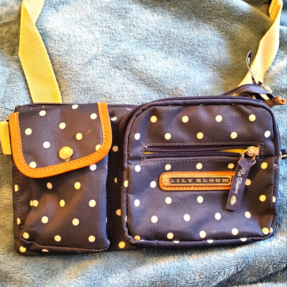 LILLY BLOOM WAIST PURSE POUCH FANNY PACK POLKADOTS CUTE!